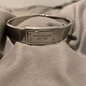 Michael Kors Silver Tone Logo Bangle